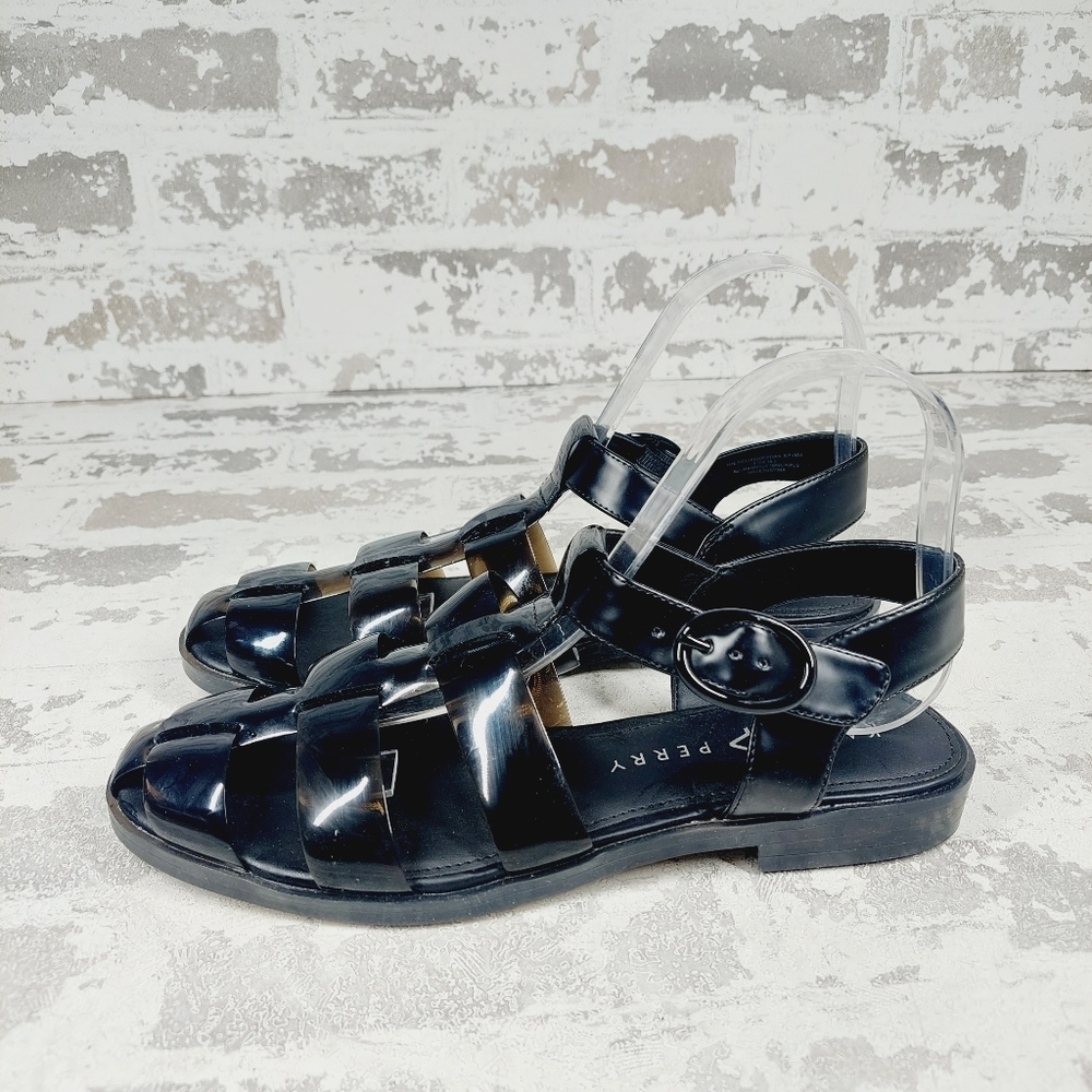 New Katy Perry The Geli Fisherman Black Comfortable Strappy Sandals M741